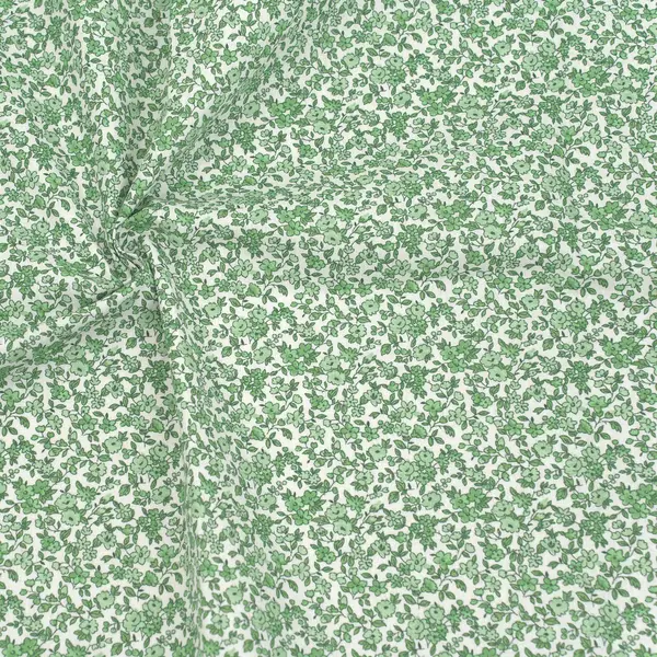 100% Baumwollstoff "Streublümchen 10" Farbe Weiss-Grün Solange Der Vorrat Reicht