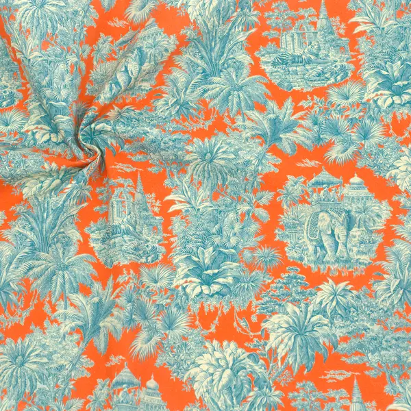 Schneller Versand 100% Baumwollstoff "Indien" Farbe Orange