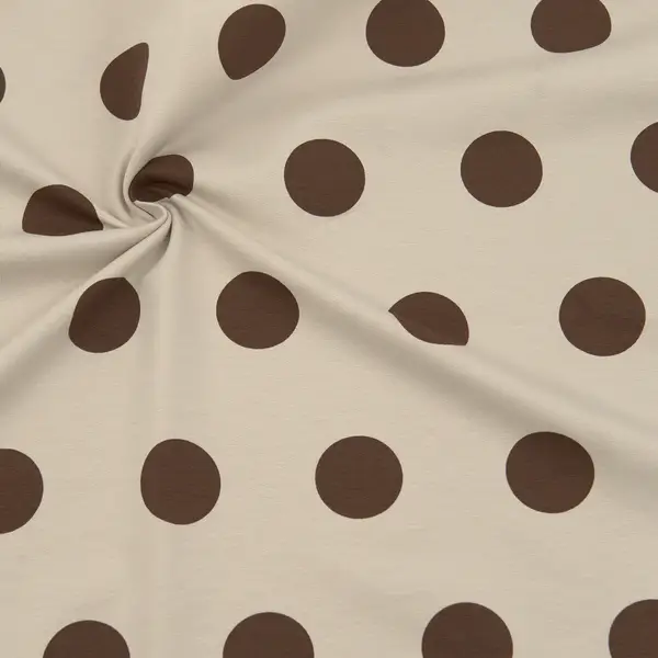 Versand Am Gleichen Tag Sweatshirt Baumwollstoff French Terry "Polka Dots Klein" Farbe Beige