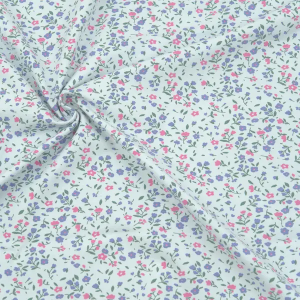 Preisknaller Baumwoll Stretch Jersey "Blümchen" Farbe Hell-Blau