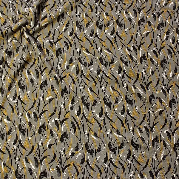 1,30 Meter - 100% Viskose Twill "Fashion Print" Farbe Grau Abverkauf