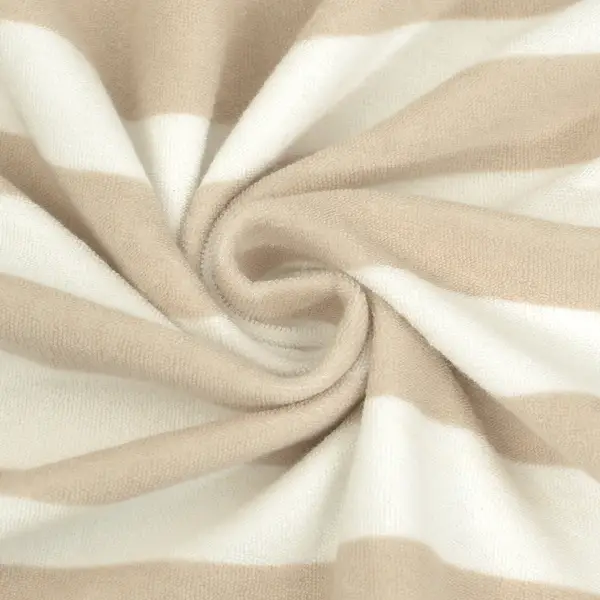 Nur Für Kurze Zeit Frottee Baumwollstoff "Pico Terry Blockstreifen" Farbe Beige-Weiss