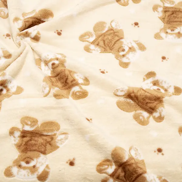 2,00 Meter - Wellness Fleece "Teddybären" Farbe Creme-Weiss Heißes Angebot