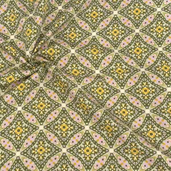 100% Viskose Modestoff "Boho Style" Farbe Grün Markenware