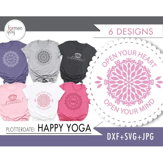 "HAPPY YOGA" Plotterdatei von formenfroh zum Einführungspreis Rabatt