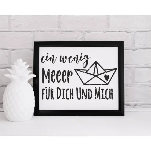 "ein wenig meer" Plotterdatei Plottervorlage Spruch Sprüche maritim Paiperboot Meer Urlaub Zertifiziert
