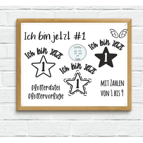 "Ich bin jetzt...."Plotterdatei Plottervorlage Geburtstagsshirt Geburtstag Schneller Versand