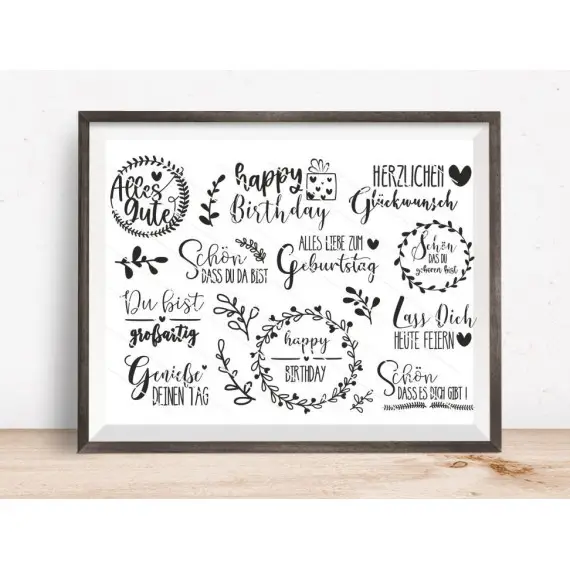 "Geburtstag #1" BUNDLE Plotterdatei Plottervorlage Geburtstag feiern Birthday Schnäppchen