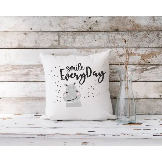 "Smile Everyday" Plotterdatei Plottervorlage Nilpferd Lachen Kinder Mut machen Saisonangebot