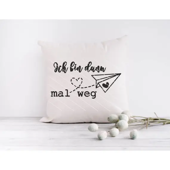 "Ich bin dann mal weg" Plotterdatei Plottervorlage Spruch Sprüche Papierflieger Sonderangebot