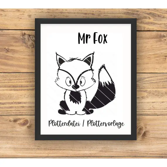 "Mr. Fox" Plotterdatei Plottervorlage Fuchs Fox Waldtiere Abverkauf