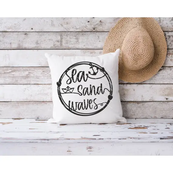 "Sea-Sand-Waves" Plotterdatei Plottervorlage Sprüche Spruch Sommer Meer maritim Urlaub Sonderaktion