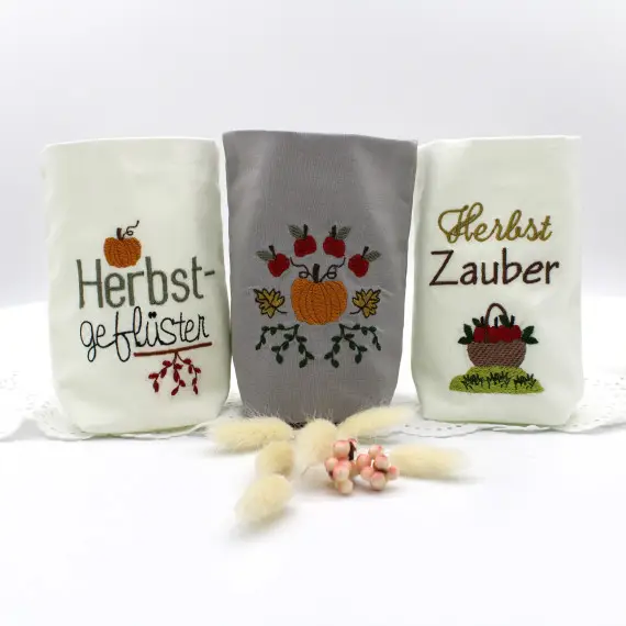 ITH Lichterbeutel Herbst 8 Motive Kürbis Laub Blätter Kastanie Abverkauf