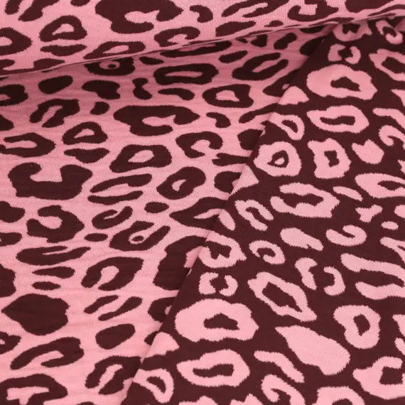 Bio-Jacquard - 2 Farb Spezial Jacquard Jersey - Safari Doubleface - Western Fairy Tales - Hamburger Liebe - Altosa/Bordeaux Sofort Bestellen